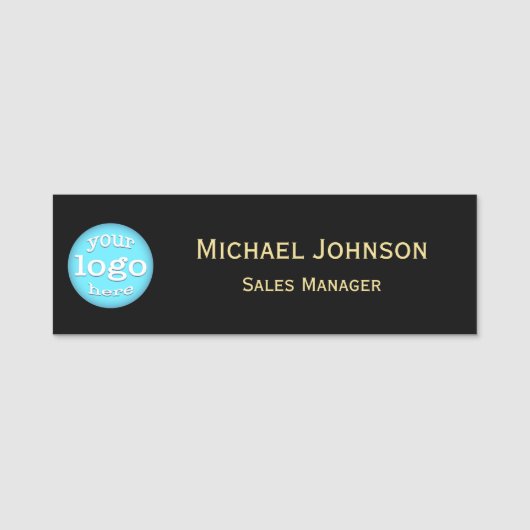 Berufliches Firmenlogo Moderner Mitarbeiter Namensschild (Vorderseite)