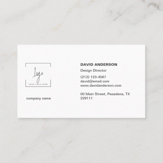 Berufliches Firmenlogo Modernes, stilvolles Schwar Visitenkarte (Rückseite)