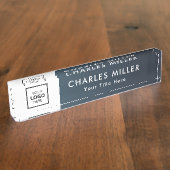 Berufliches Firmenlogo Namensplakette (Seite)