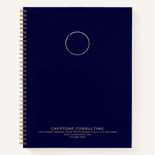 Berufliches Firmenlogo Navy Blue und Gold Notizblock (Vorderseite)