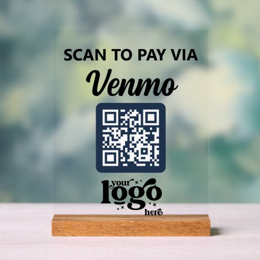 Berufliches Firmenlogo QR Code Business Blue Acrylschild (Neutral)