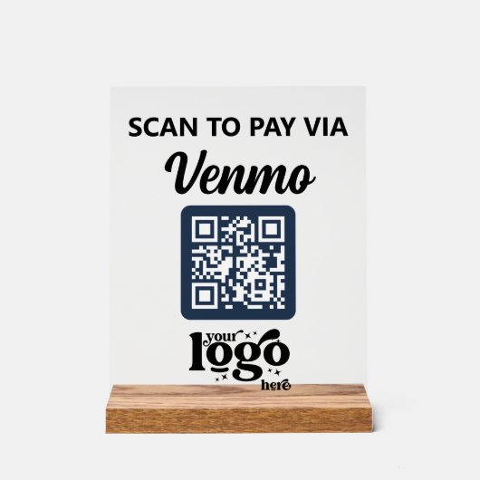 Berufliches Firmenlogo QR Code Business Blue Acrylschild (Vorderseite)