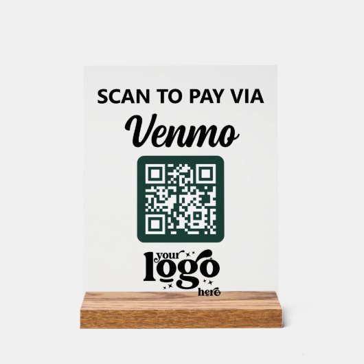 Berufliches Firmenlogo QR-Code Business Green Acrylschild (Vorderseite)