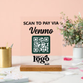 Berufliches Firmenlogo QR-Code Business Green Acrylschild (Hochzeit)