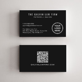 Berufliches Firmenlogo QR-Code Mitarbeiter Schwarz Visitenkarte