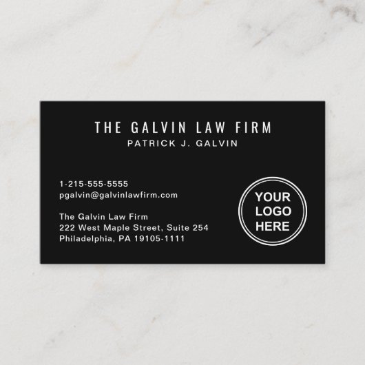 Berufliches Firmenlogo QR-Code Mitarbeiter Schwarz Visitenkarte (Vorderseite)