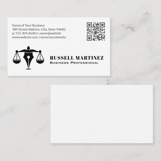 Berufliches Firmenlogo | QR-Code Visitenkarte (Vorne/Hinten)