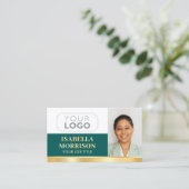 Berufliches Firmenlogo QR Green Gold Visitenkarte (Stehend Vorderseite)