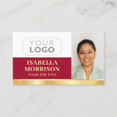 Berufliches Firmenlogo QR Red Gold Visitenkarte (Vorderseite)