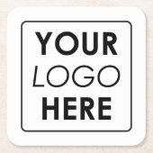 Berufliches Firmenlogo Rechteckiger Pappuntersetzer (Vorderseite)