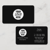 Berufliches Firmenlogo Schwarz-weiß Visitenkarte (Vorne/Hinten)