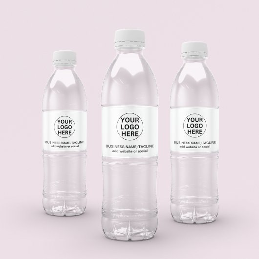 Berufliches Firmenlogo Schwarz/Weiß Wasserflaschenetikett