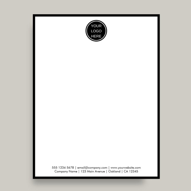 Berufliches Firmenlogo Schwarze Bänder Briefbogen (Von Creator hochgeladen)