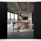 Berufliches Firmenlogo Schwarze Broschüre mit drei (Innenseite Mitte)