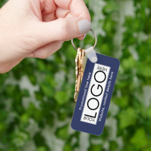 Berufliches Firmenlogo - Textwerbung - Blauer Text Schlüsselanhänger