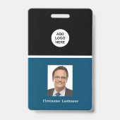 Berufliches Firmenlogo und Portraitname Ausweis (Vorderseite)
