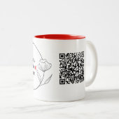 Berufliches Firmenlogo und QR-Tasse Zweifarbige Tasse (VorderseiteRechts)