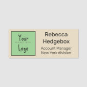 Berufliches Firmenlogo und Text Namensschild (Vorderseite)