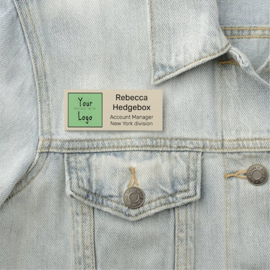 Berufliches Firmenlogo und Text Namensschild (Beispiel)