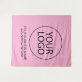 Berufliches Firmenlogo und Textfirma rosa Wandteppich (Vorderseite (Horizontal))