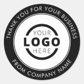 Berufliches Firmenlogo - Vielen Dank Runder Aufkleber (Vorderseite)
