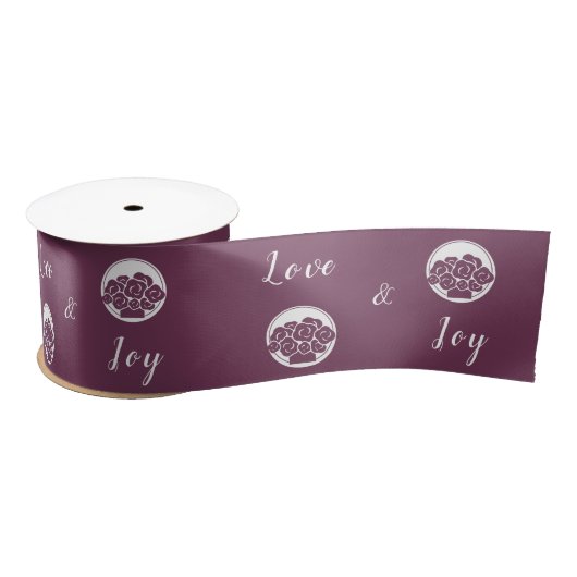 Berufliches Floristisches Logo "Liebe und Freude" Satinband (Spule)