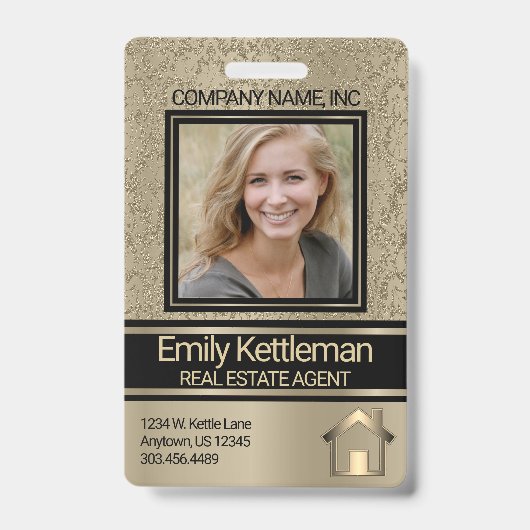 Berufliches Foto Abzeichen - Gold Ausweis (Front)