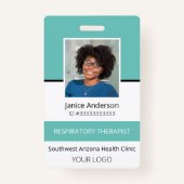 Berufliches Foto Aquamarin Mitarbeiter-ID-Abzeiche Ausweis (Vorderseite)