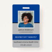 Berufliches Foto Blau und Grau Sicherheit der Mita Ausweis (Vorderseite)