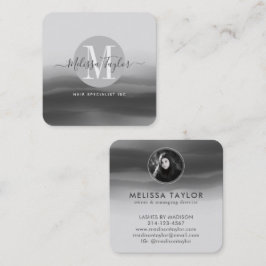 Berufliches Foto für Abstrakte Signaturen mit schw Quadratische Visitenkarte