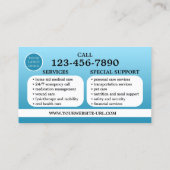 Berufliches Foto für die Betreuung älterer Mensche Visitenkarte (Rückseite)