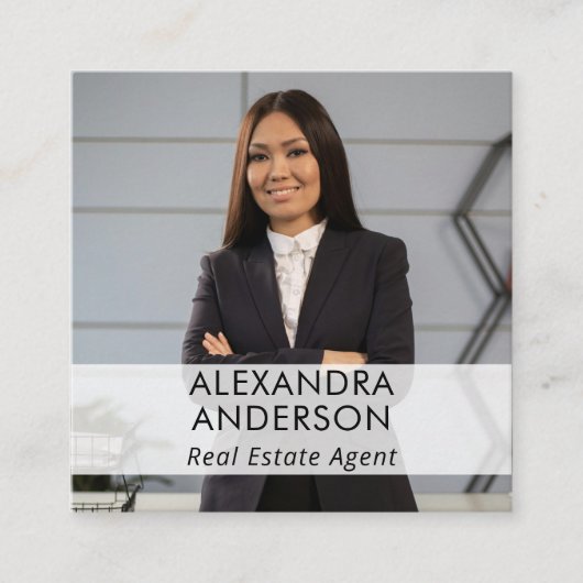 Berufliches Foto für ein einzigartiges Firmenlogo Quadratische Visitenkarte (Vorderseite)