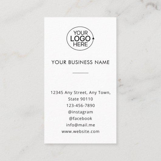 Berufliches Foto für elegante Business-Logos Visitenkarte (Rückseite)