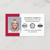 Berufliches Foto für Geschäftsmitarbeiter - Rot Visitenkarte (Vorderseite)