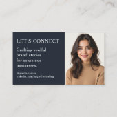 Berufliches Foto für Navy Blue QR Code Visitenkarte (Rückseite)