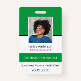 Berufliches Foto Grüne Mitarbeiter-ID-Abzeichen Ausweis