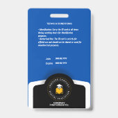 Berufliches Foto-ID-Abzeichen - Anpassen mit dem L Ausweis (Rückseite)