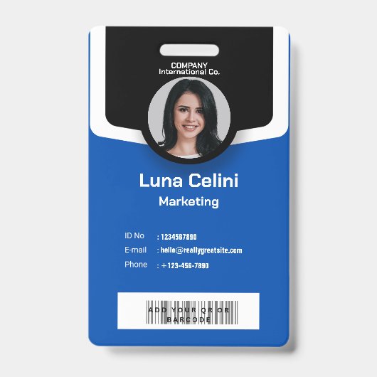 Berufliches Foto-ID-Abzeichen - Anpassen mit dem L Ausweis (Vorderseite)