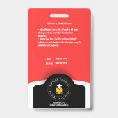 Berufliches Foto-ID-Abzeichen - Anpassen mit dem L Ausweis (Rückseite)