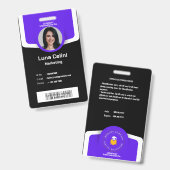 Berufliches Foto-ID-Abzeichen - Anpassen mit dem L Ausweis (Vorder- & Rückseite)