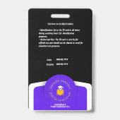 Berufliches Foto-ID-Abzeichen - Anpassen mit dem L Ausweis (Rückseite)