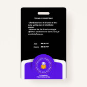 Berufliches Foto-ID-Abzeichen - Anpassen mit dem L Ausweis (Rückseite)