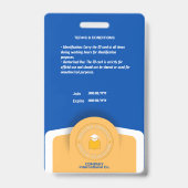 Berufliches Foto-ID-Abzeichen - Anpassen mit dem L Ausweis (Rückseite)