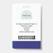 Berufliches Foto-ID-Abzeichen für Blau und Minze Ausweis (Rückseite)