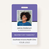 Berufliches Foto Lila Mitarbeiter-ID-Abzeichen Ausweis (Vorderseite)