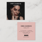 Berufliches Foto Makeup Artist Quadratische Visitenkarte (Vorne/Hinten)