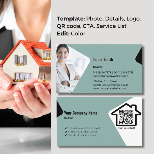 Berufliches Foto mit unserem Blue Realtor Visitenkarte