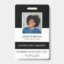 Berufliches Foto Mitarbeiter Schwarze ID-Abzeichen Ausweis