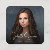 Berufliches Foto Modernes Minimalistisches Elegant Quadratische Visitenkarte (Vorderseite)