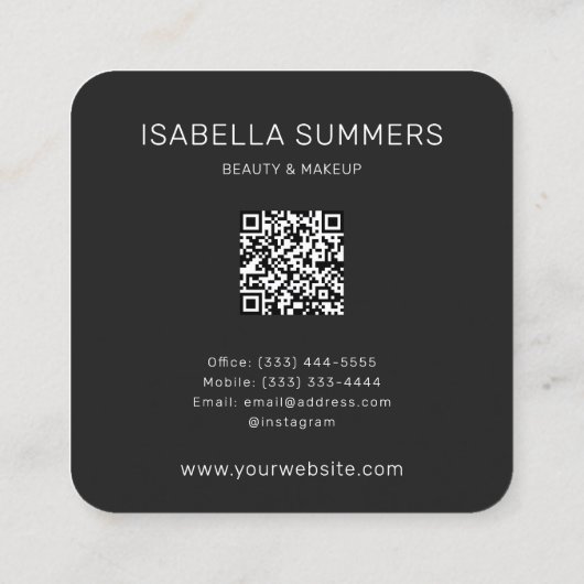 Berufliches Foto Modernes Minimalistisches Elegant Quadratische Visitenkarte (Rückseite)